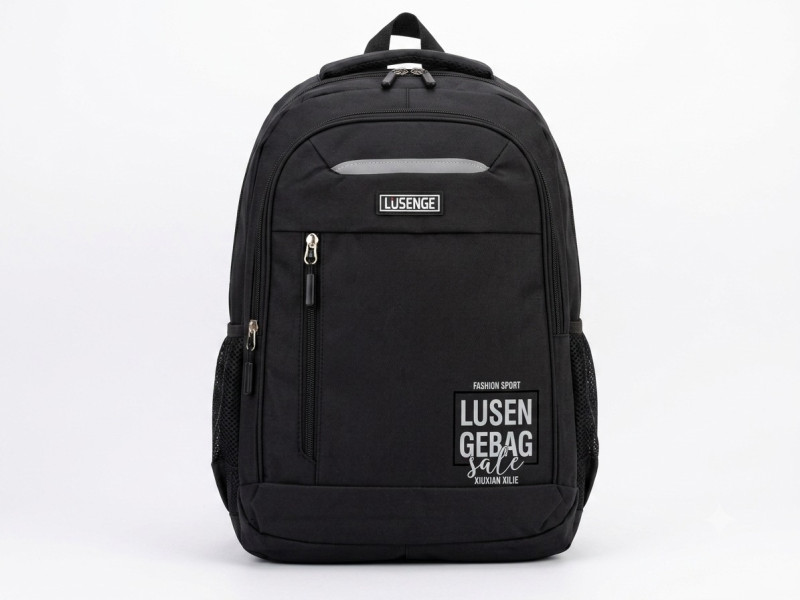 Sleek Black Waterproof Laptop Backpack for School
